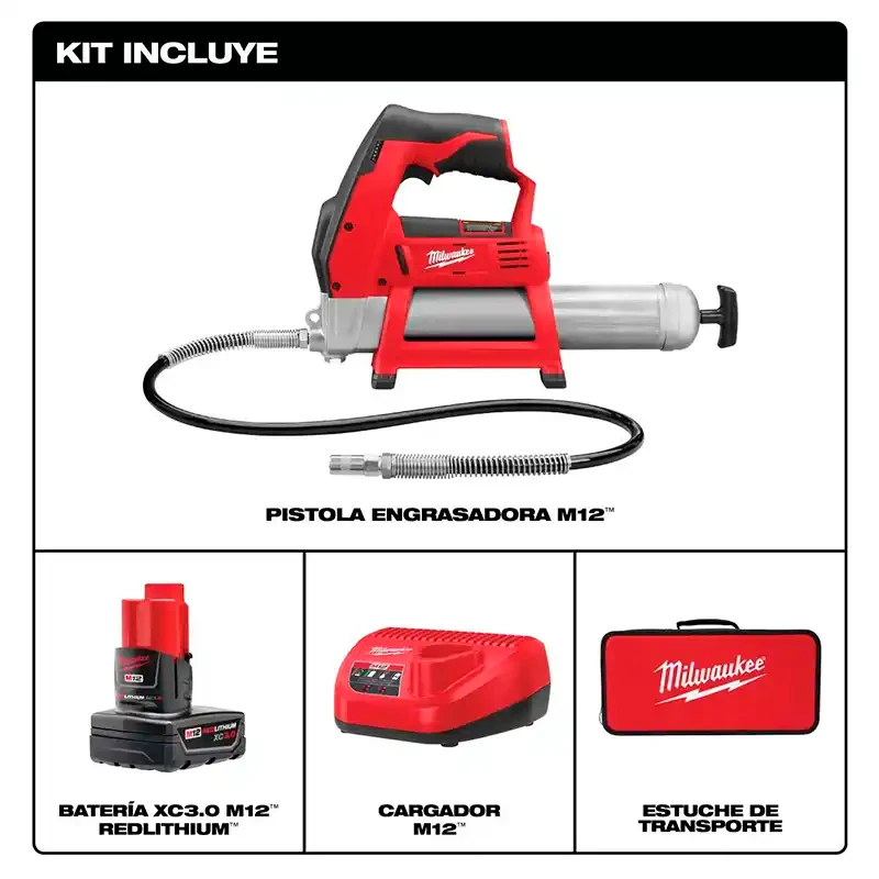 Pistola Engrasadora Milwaukee 2446-21XC 12V vista del producto