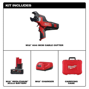 Kit de corte de cables M12™ 600 MCM Milwaukee 2472-21XC