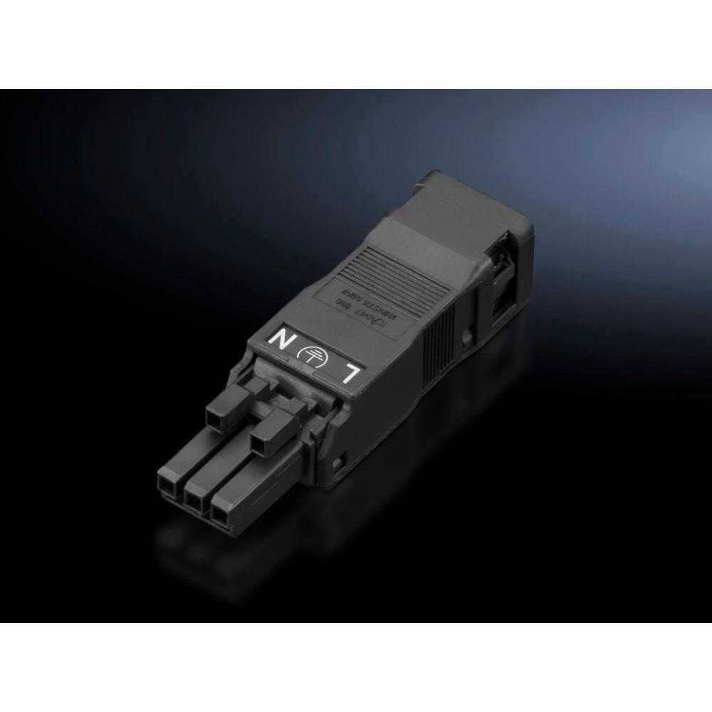 Casquillo para luminaria LED negro 3 polos Rittal 2500600