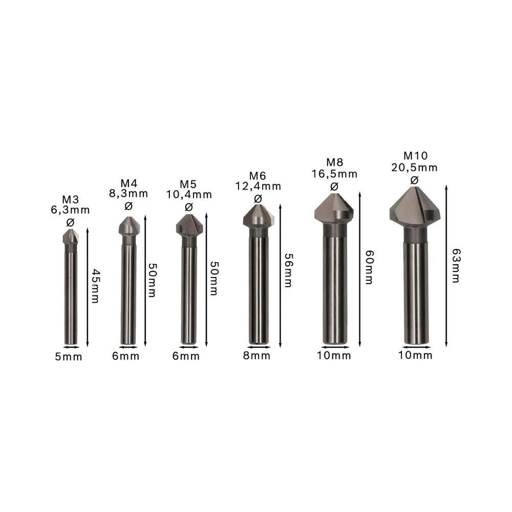 Brocas avellanadoras cónicas HSS 6pzs. Bosch 2608597527