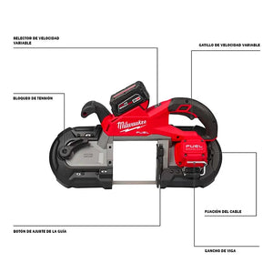 Sierra Milwaukee M18 FUEL 2929-22 XC5.0 kit rojo corte profundo