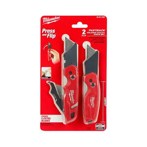 Navajas Milwaukee 48-22-1503, conjunto de 2 navajas plegables rojas