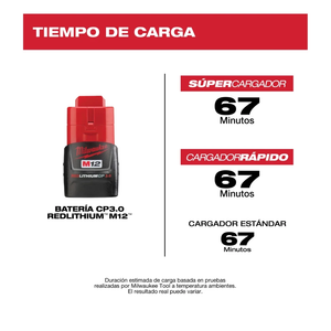 Bateria compacta REDLITHIUM 3.0 M12 Milwaukee 48-11-2430