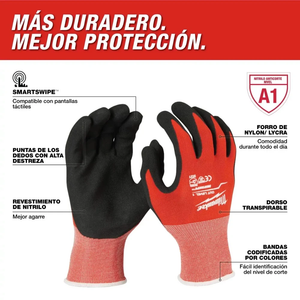 Guantes de Corte de Nitrilo Talla M Milwaukee 48-22-8901