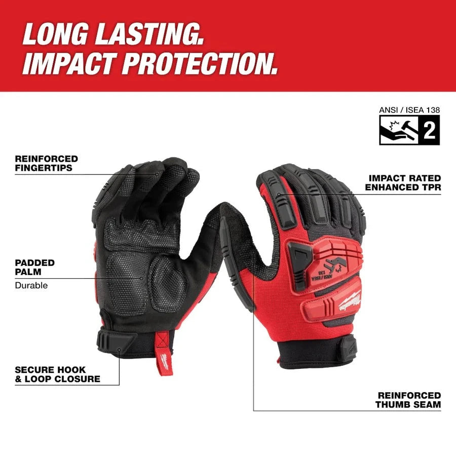 Guantes de Demolición de Impacto Rojo Milwaukee 48-73-8551