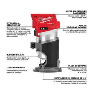 Enrutador compacto M18 FUEL Milwaukee 2723-20