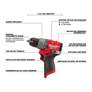 Kit combinado M12 Taladro Percutor/Atornillador de Impacto Milwaukee 3497-22