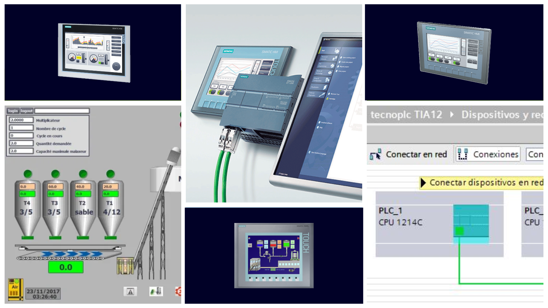 Operando una pantalla HMI táctil conectada a un PLC Siemens en un entorno industrial