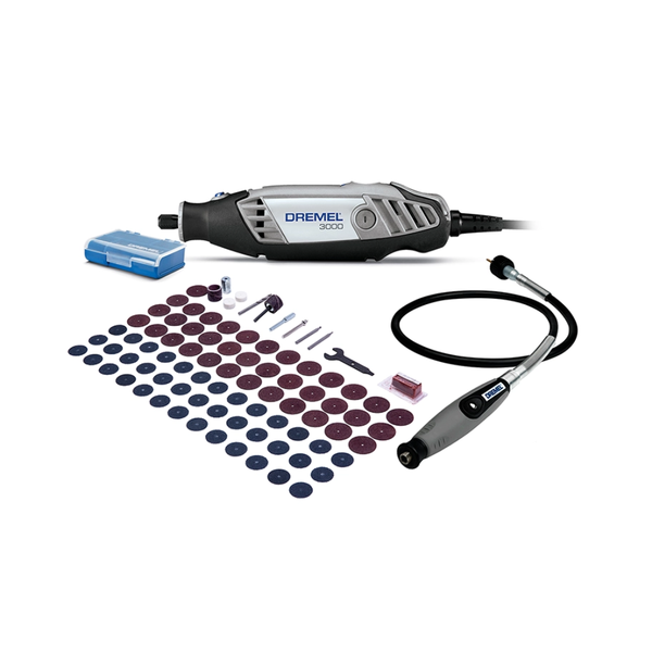 Dremel Mototool 3000 130W + Eje Flexible + 82 Accesorios 0615A0022B