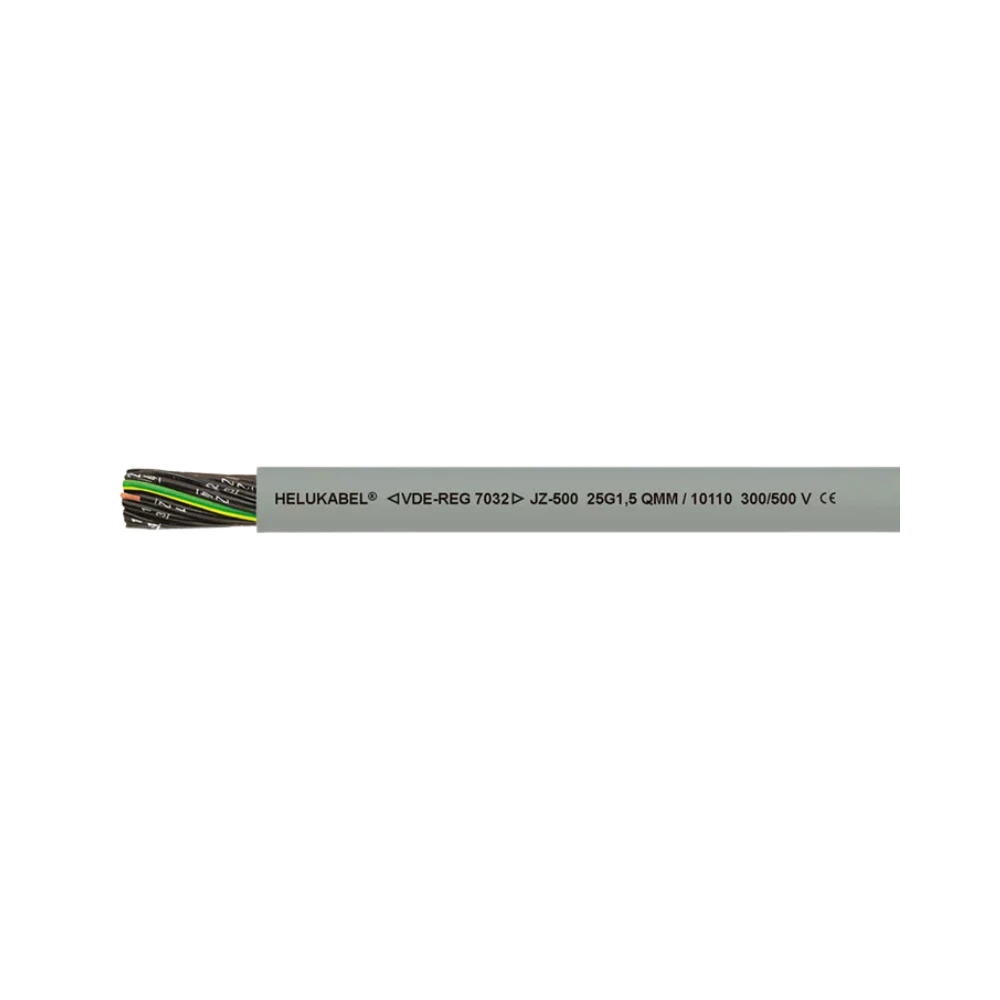 Cable; JZ-500; 7G1,5mm2; sin blindaje; 300V,500V; Cu; cuerda; gris Helukabel 10098