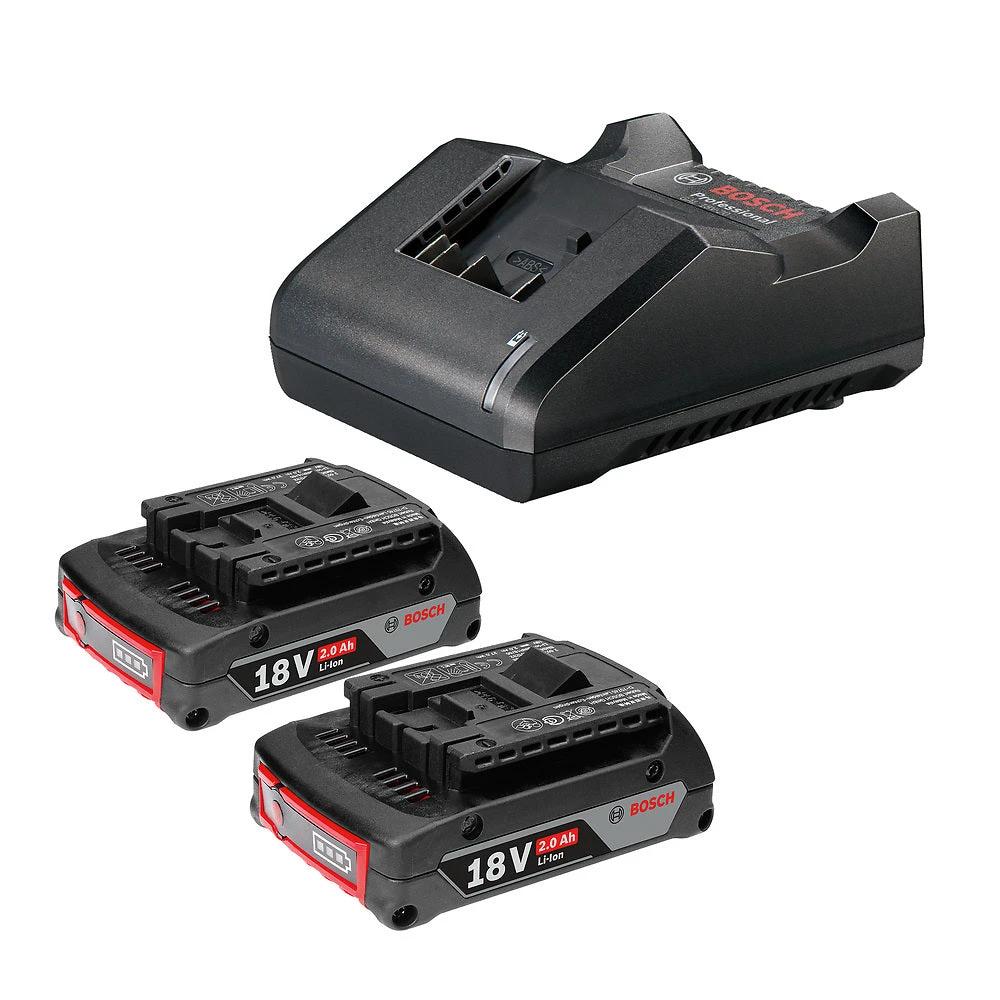 Kit Bosch 2 Baterías 18V 2,0 Ah + Cargador GAL 18V-20 Bivolt