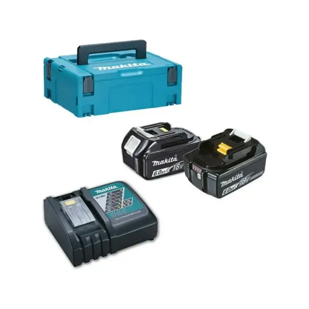 Kit Cargador y 2 Baterías 18V 6.0Ah Makita 198113-0