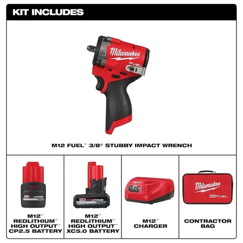 Llave de impacto corta M12 FUEL 3/8" Milwaukee 2562-22