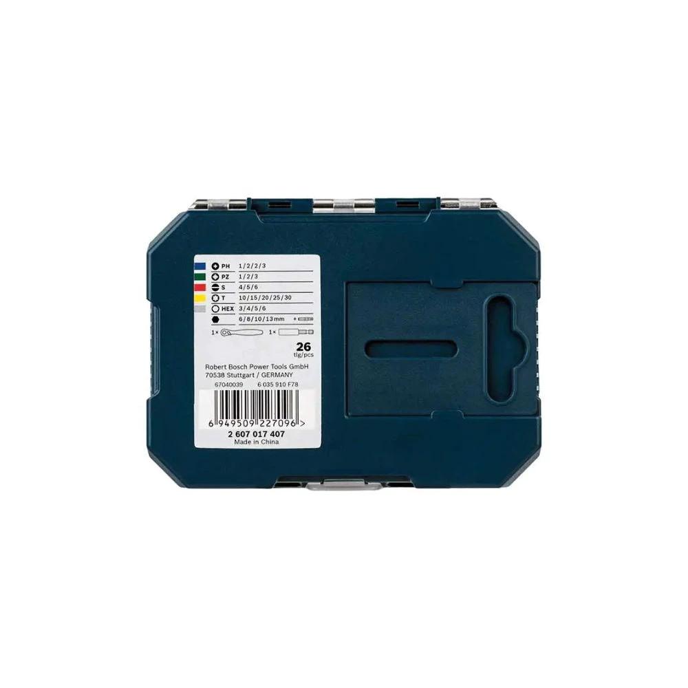 Puntas y vasos para atornillar 26pzs Bosch 2607017407