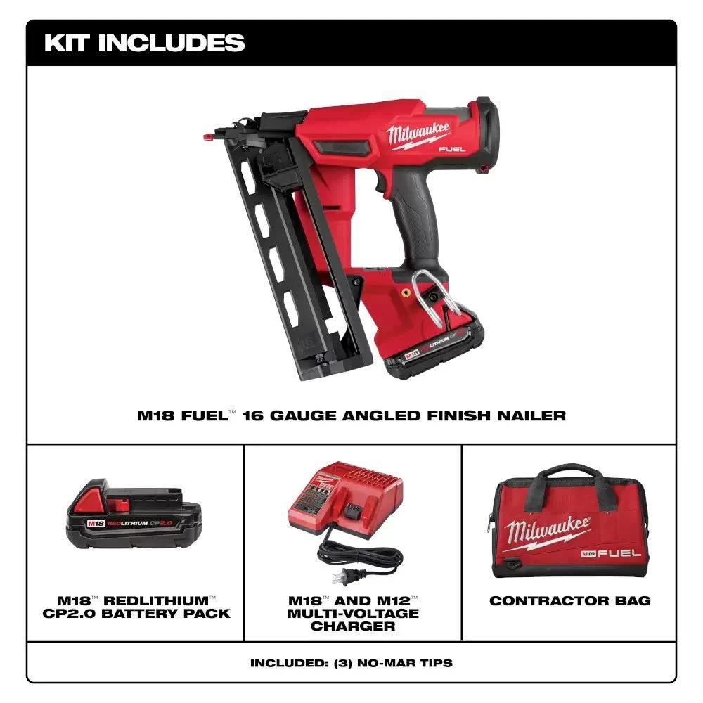 Clavadora de acabado en ángulo calibre 16 M18 FUEL Milwaukee 2841-21CT
