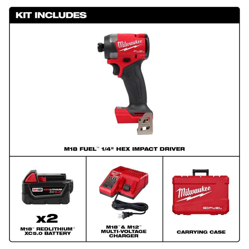 Destornillador de impacto hexagonal M18 FUEL de 1/4" Milwaukee 2953-22