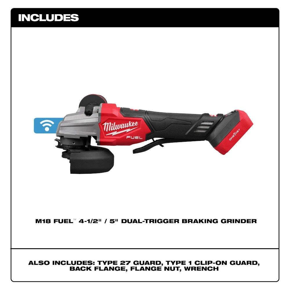 Rectificadora con freno de gatillo doble M18 FUEL™ de 4-1/2" / 5" Milwaukee 2986-20