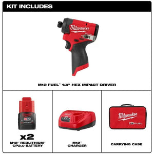 Destornillador de impacto hexagonal M12 de 1/4" Kit Milwaukee 3453-22