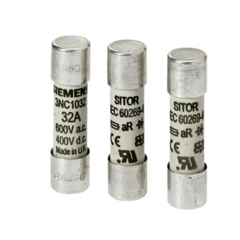 Cartucho fusible Siemens 3NC1008, 3 unidades; cilíndrico 10x38 mm, 8 A AC 600 V DC 700 V UL