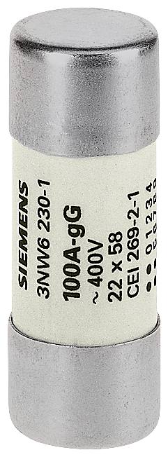 3NW6224-1 Siemens SENTRON Cartucho Fusible Cilíndrico 22 Para Tableros Eléctricos