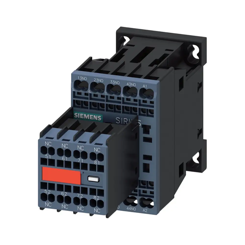 Contactor Siemens 3RH2244-2BB40 azul con terminales frontales, módulo SIRIUS