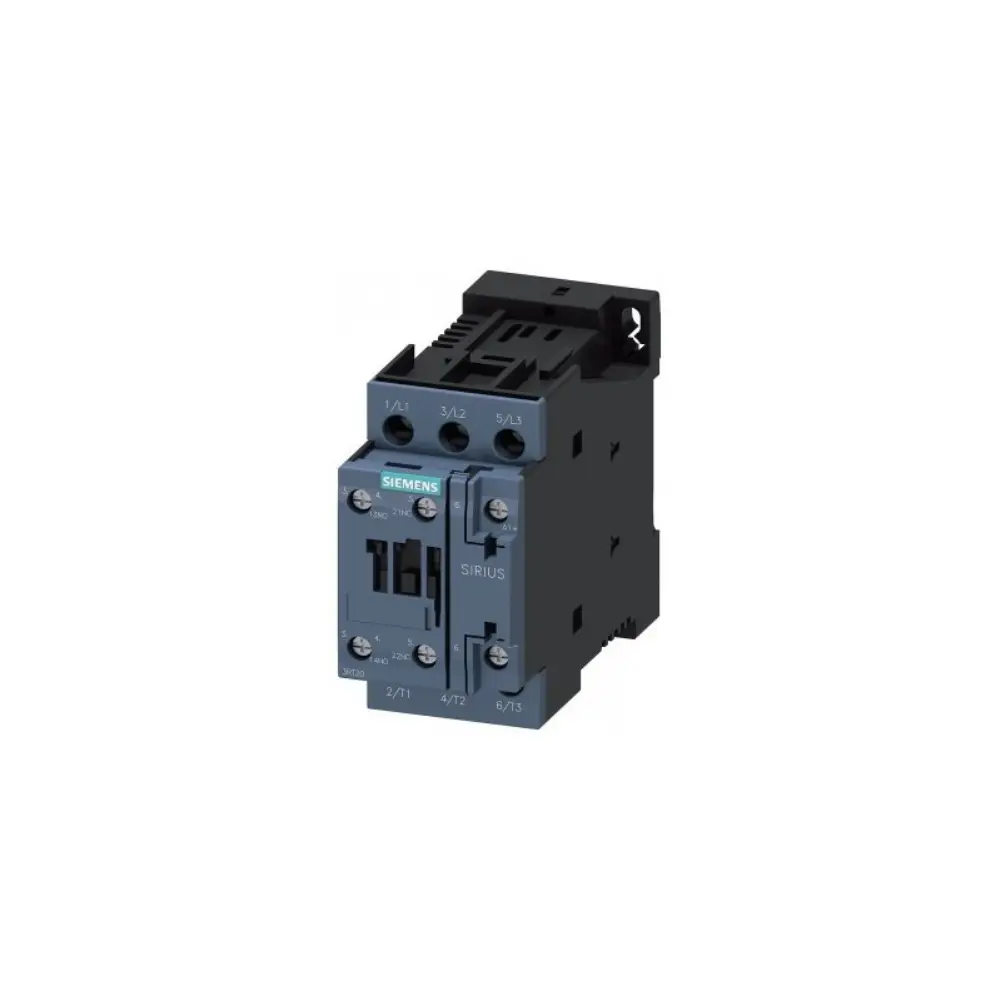 Siemens Contactor de Potencia AC-3 3RT2023-1KB40, 9 A, 24 V DC, 3 polos