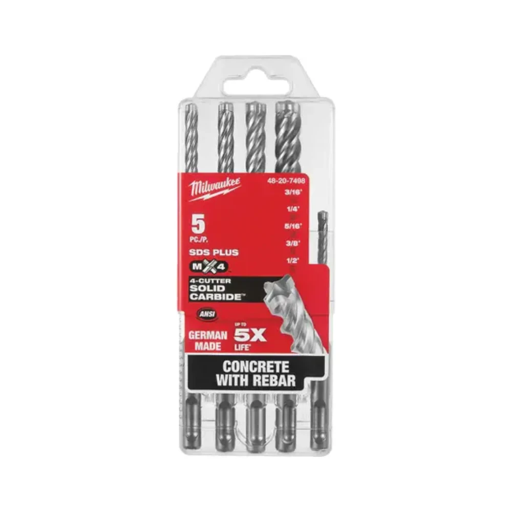 Kit de 5 Unidades SDS-PLUS 4CT MX4 Milwaukee 48-20-7498