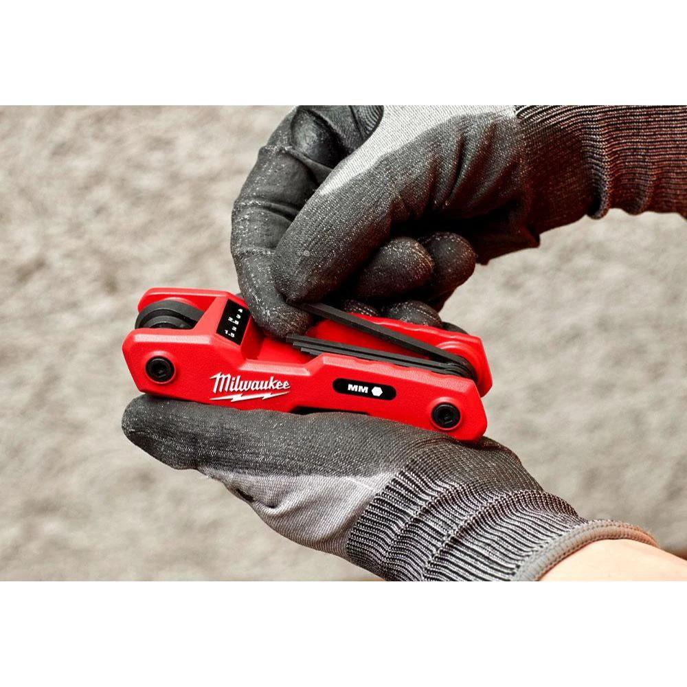 Juego de llaves hexagonales plegables de 8 llaves - Metricas Milwaukee 48-22-2182