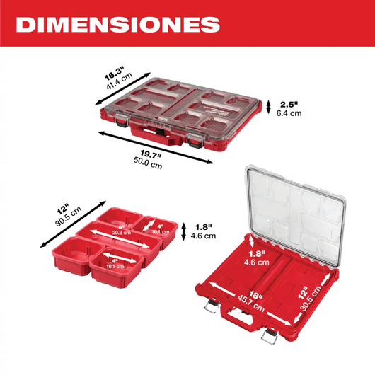 Organizador Slim PACKOUT Grande Milwaukee 48-22-8431