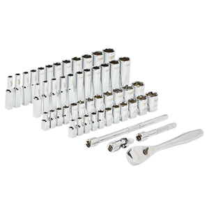 Juego de Dados y Trinquete de 50pzas con cuadro de 1/4" SAE y Metrico Milwaukee 48-22-9004