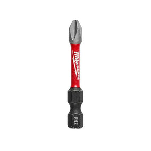 PuntasAdaptadoresExtensiones Milwaukee Punta Phillips PH2 SHOCKWAVE mango rojo