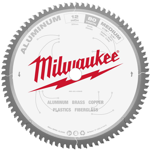 Disco de sierra circular para corte de aluminio de 12" Milwaukee 48-40-4365
