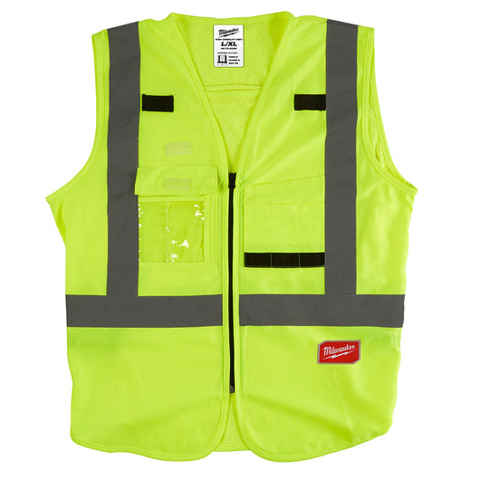 Chaleco de seguridad amarillo de gran visibilidad: L/XL Milwaukee 48-73-5022 - Milwaukee - Industrias GSL