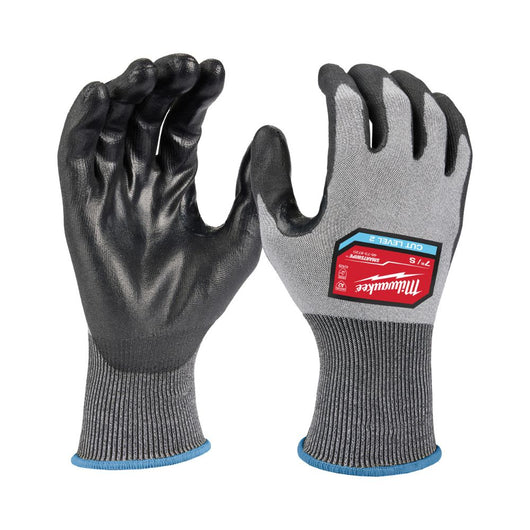 Guantes de trabajo de poliuretano resistentes a cortes de destreza media alta 3 Milwaukee 48-73-8731