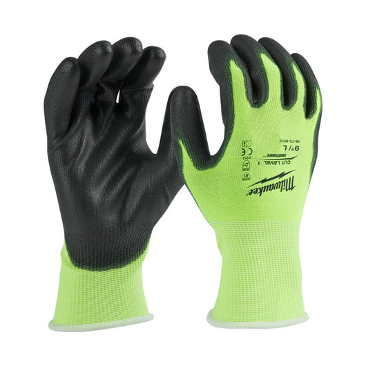 Guantes de poliuretano nvl 1 de corte de alta visibilidad Talla L Milwaukee 48-73-8912