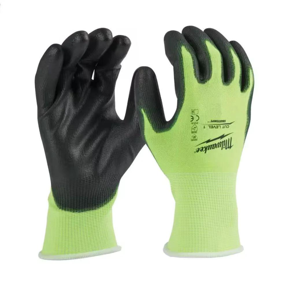 Guantes de poliuretano de nvl 1 de alta visibilidad Talla XL Milwaukee 48-73-8913