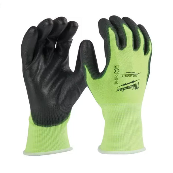Guantes de poliuretano de nvl 1 de alta visibilidad Talla XL Milwaukee 48-73-8913