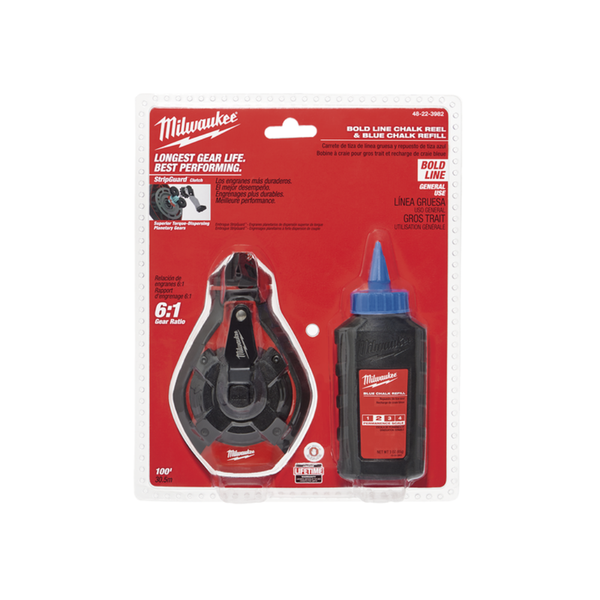 Tiralíneas Milwaukee 48223982 30.5 m con Tiza Azul