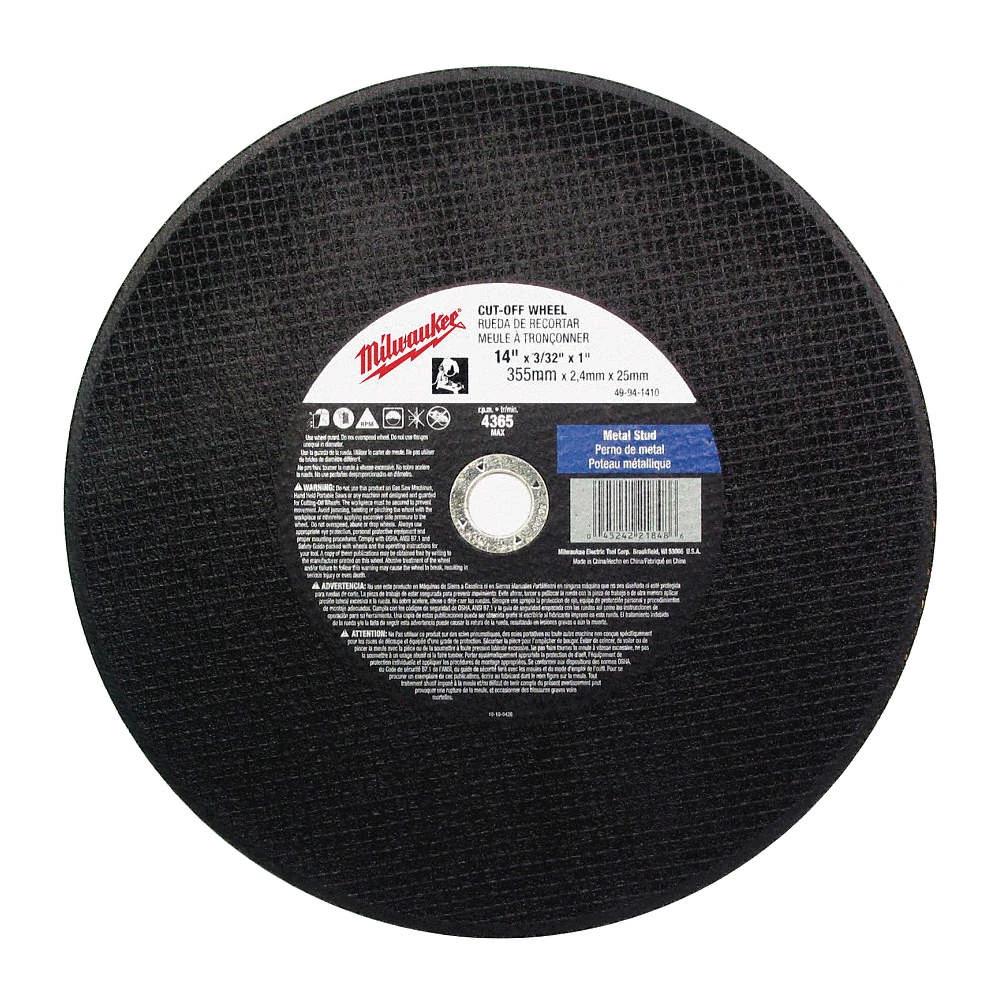Disco de corte de 14" x 3/32" x 1" (tipo 1) Milwaukee 49-94-1415