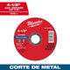 Disco de corte para metal 4-1/2" x .045" x 7/8" – Tipo 1 49940003