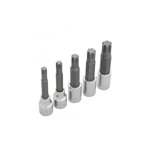 Dados con punta Ribe cuadro 1/2" en riel 5pzs Urrea 5443M5