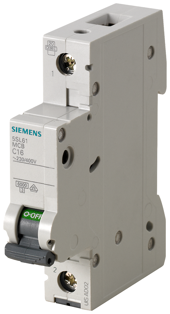 Siemens 5SL6108-7CC SIRIUS 5SL Disyuntor Automático Monofásico 6KA 1POLE