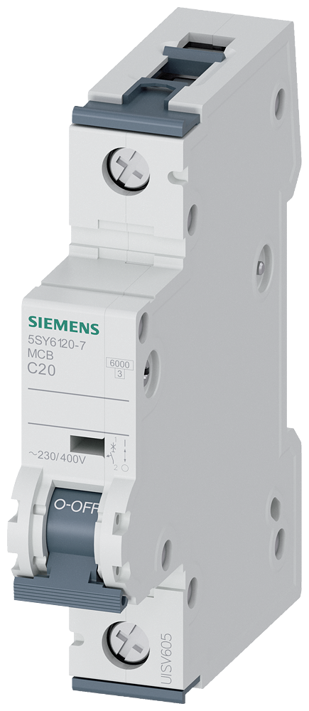 Siemens 5SY6120-7 SIRIUS Disyuntor Automático Modular Industrial Panel de Distribución 1P-C20 6 kA
