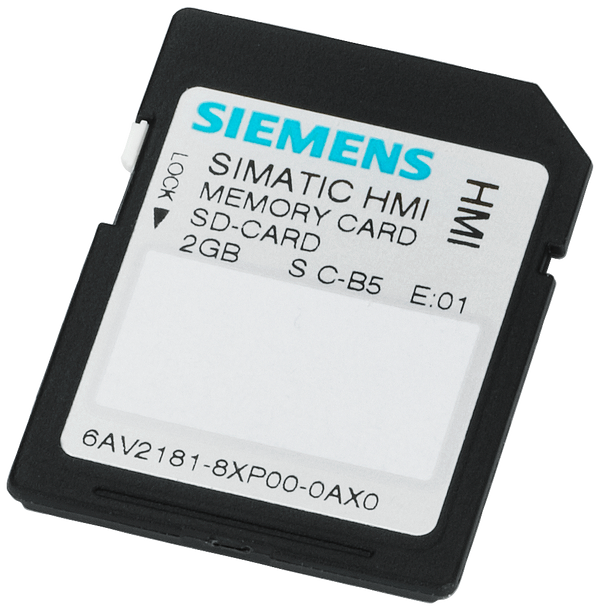 Tarjeta de memoria SD SIMATIC Secure Digital Card de 2 GB Siemens 6AV2181-8XP00-0AX0