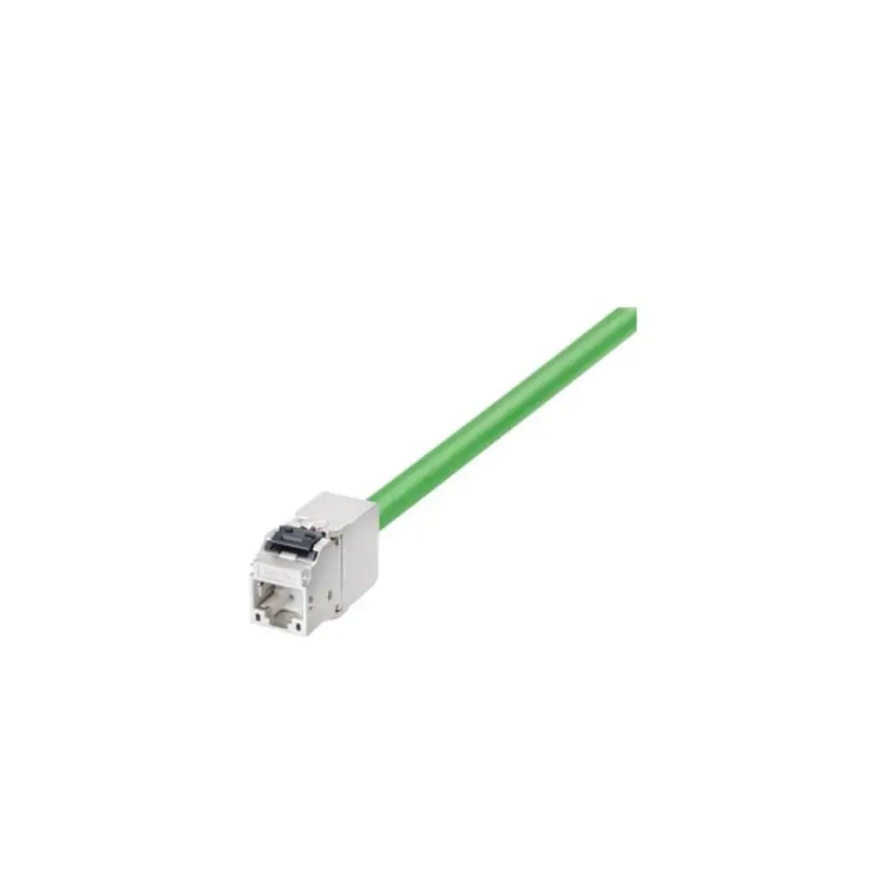 Conector Siemens 6GK1901-0BE10-0AA0 con cable verde para montaje industrial