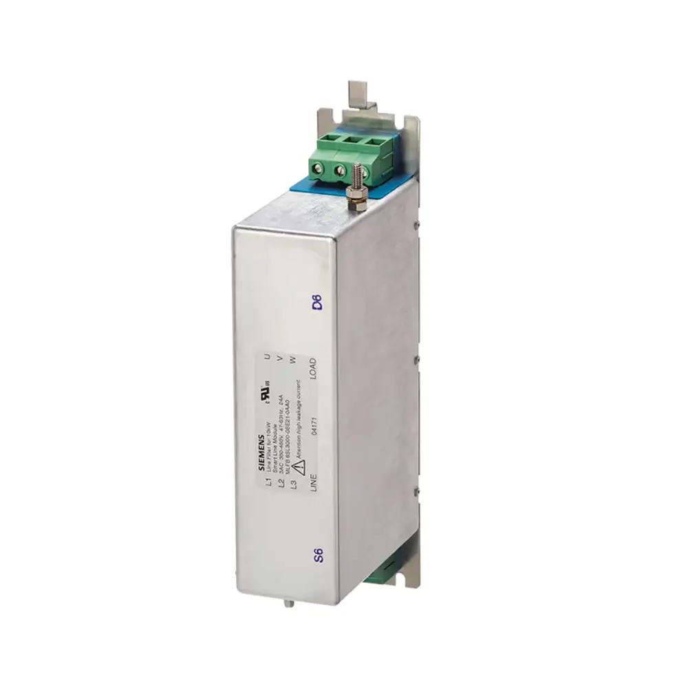 Siemens Filtro De Red SINAMICS 6SL3000-0HE21-0AA0 plateado y terminal verde