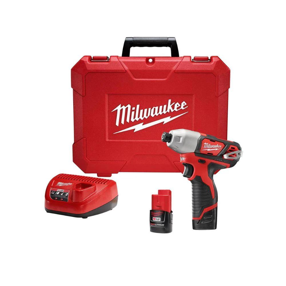 Kit de destornillador de impacto hexagonal M12™ de 1/4” Milwaukee 2462-22