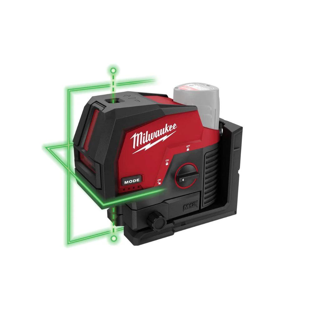 Laser verde de puntos de plomada y lineas cruzadas M12 Milwaukee 3622-20
