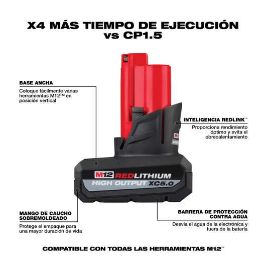 Baterí­a M12™ REDLITHIUM™ XC6.0 Milwaukee 48-11-2460
