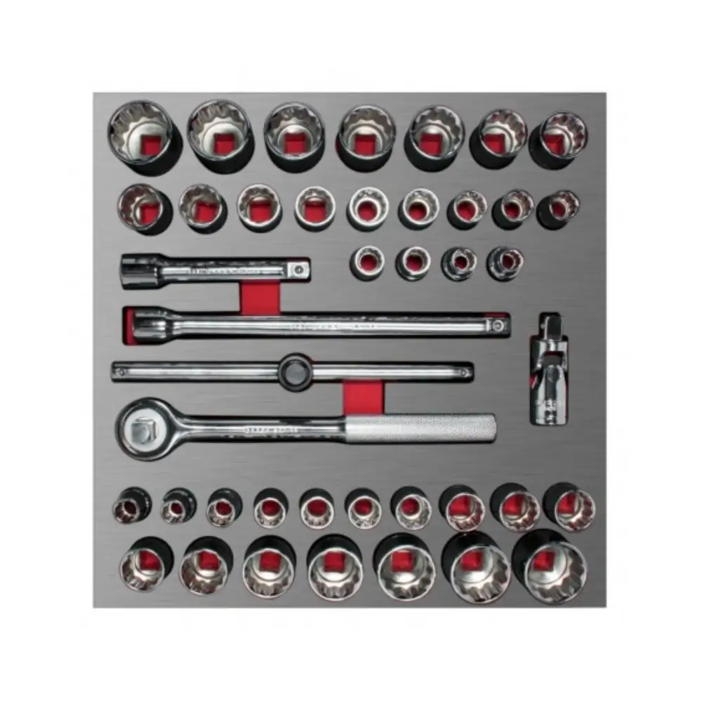 Juego de dados y acc 1/2 pulgadas SAE &Métricos 42 pzs Urrea CH203